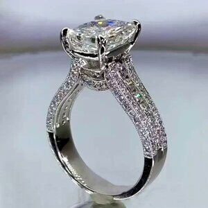 ✨ Eternity Band High Quality Prong Set Emerald Cutting CZ Ring, MARR9422